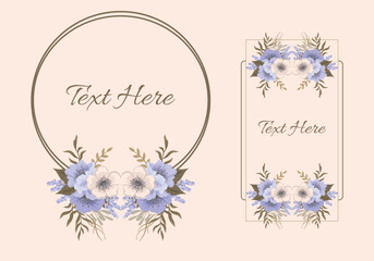 Vector illustration of an eye-catching floral frame composed of a variety of colorful flowers