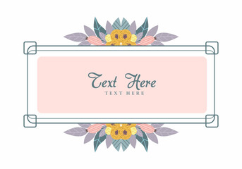 Fototapeta premium Vector design of a billboard template with floral decorations and space for text