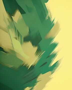 abstract background with green and yellow brush strokes, digitally generated image