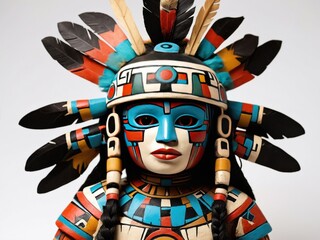 Hopi Kachina doll. Native American culture. Ancient art.
