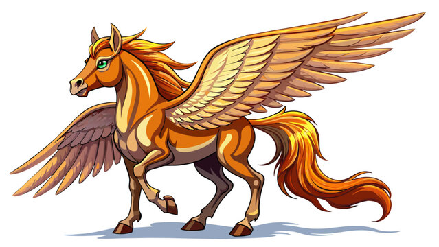 "Realistic Pegasus Illustration: High-Quality Vector Design for Imagination"