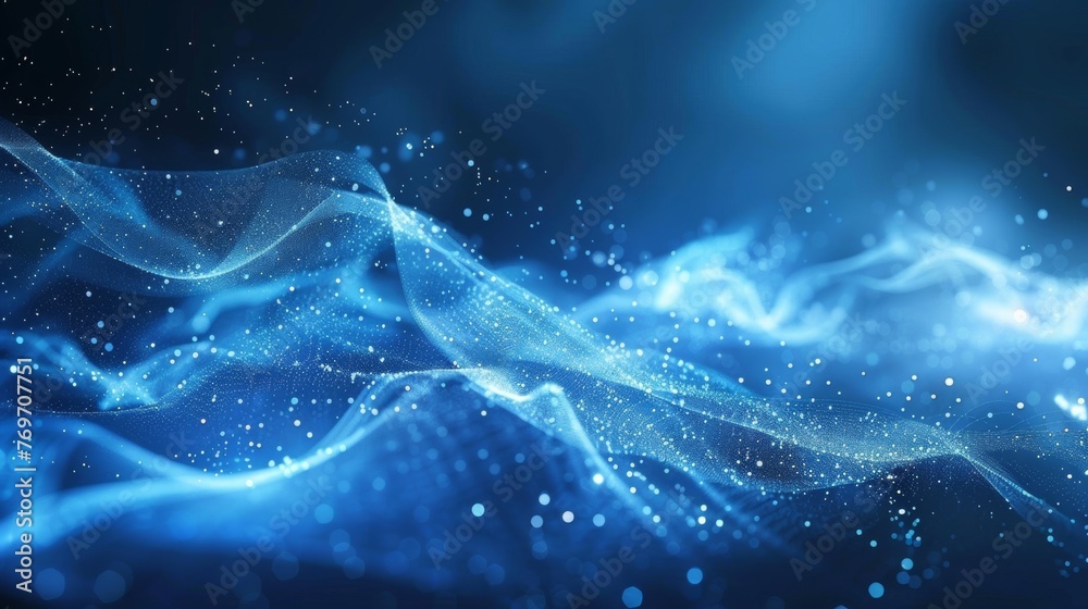 Poster the digital network system features cyber quantum computing, artificial neural connections, and a dy