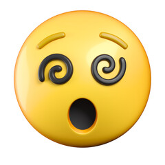 Face with Spiral Eyes emoji, hypnotized emoticon 3d rendering