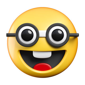 Nerd Face emoji, face with glasses with tape, emoticon 3d rendering