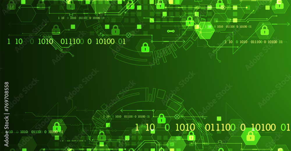 Aufkleber secure digital background. virtual confidential, programming protection. hand drawn vector.
