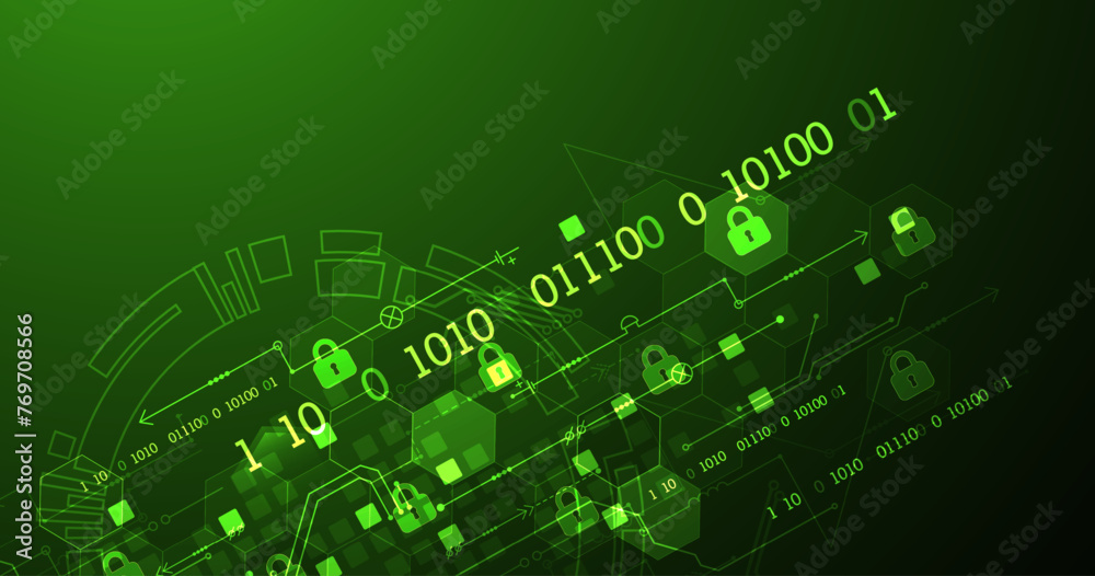 Aufkleber secure digital background. virtual confidential, programming protection. hand drawn vector.