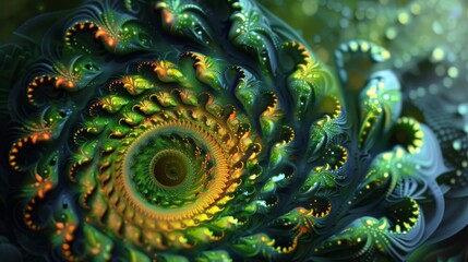 phyllotaxis art, Geometric arrangement of leaves, buds, stems or the fruit bases of plants, 16:9 - obrazy, fototapety, plakaty
