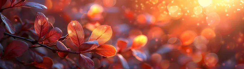 Fotobehang Whispering Sunset Foliage A Magical Grove of Autumnal Leaves in Vibrant Hues © Meta