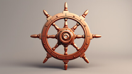 Ships Wheel sea icon 3d