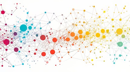 Abstract Network Design Background: Colored dots and connections form an abstract network structure, while the file is organized with regular layers and designed to accommodate the general use of colo