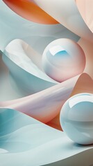 Abstract background with smooth 3D geometric shapes