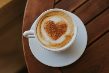 a cup of cappuccino with a heart on top