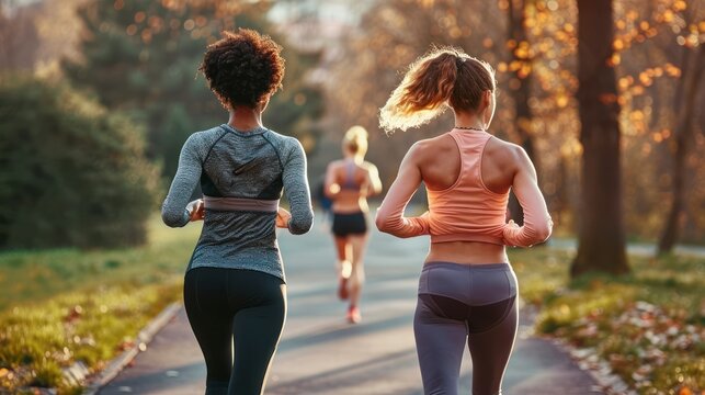 A Cohesive Group of Multiracial Female Runners Enhances Their Cardio Training on a Town Walkway