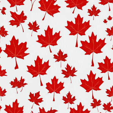 flat design canada flag maple leaf icon   illustration colorful background