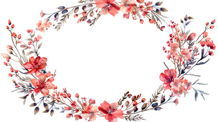 Decorative round floral frames made of blooming flowers, generative Ai - obrazy, fototapety, plakaty