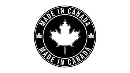 made in Canada stamp, black  isolated silhouette