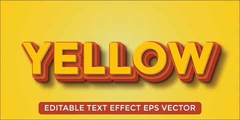 Yellow 3D Text Effect Editable 3D Style