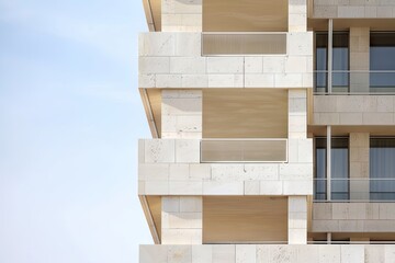 a modern and minimalist design of a white residential apartments high rise building exterior