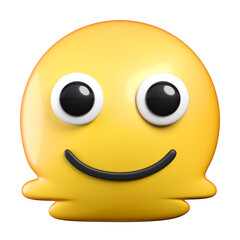 Melting Face emoji, a smiley face melting into a puddle, emoticon 3d rendering