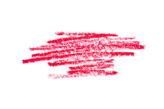 A red pencil stroke on a transparent background creates a simple yet striking drawing. This minimalist design can be used for illustrations, logos, brand graphics, and more.