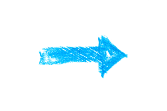 A blue arrow pointing right on a transparent background. A symbol for illustrations, logos and graphics.