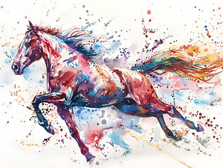 Painting horse wall art, a symbol of progress and strength