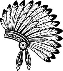 Indian tribal hat drawing