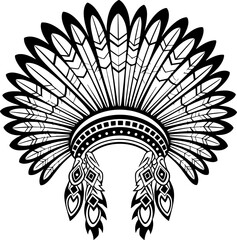 Indian tribal hat drawing