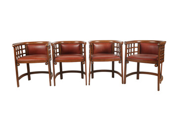 Set of furniture from rattan isolated on white background. Suitable for garden, balcony and interior. Clipping path is also included.