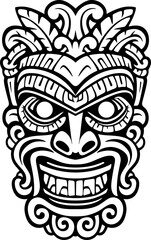 Handdrawn tiki mask drawing