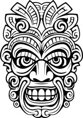 Handdrawn tiki mask drawing