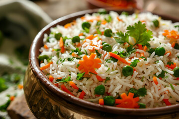 Rice Pulao in Indian flag color, Indian republic day food. - obrazy, fototapety, plakaty