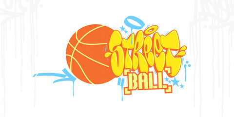 Abstract Hip Hop Urban Street Art Graffiti Style Word Streetball Vector Illustration