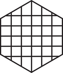 hexagon grid line shape vector