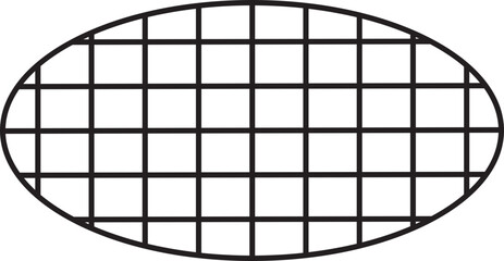 oval grid line shape vector
