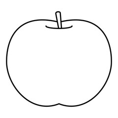 Apple outline icon. Isolated contour illustration with editable stroke. Fresh apple fruit. Fruit vector illustration on white background.