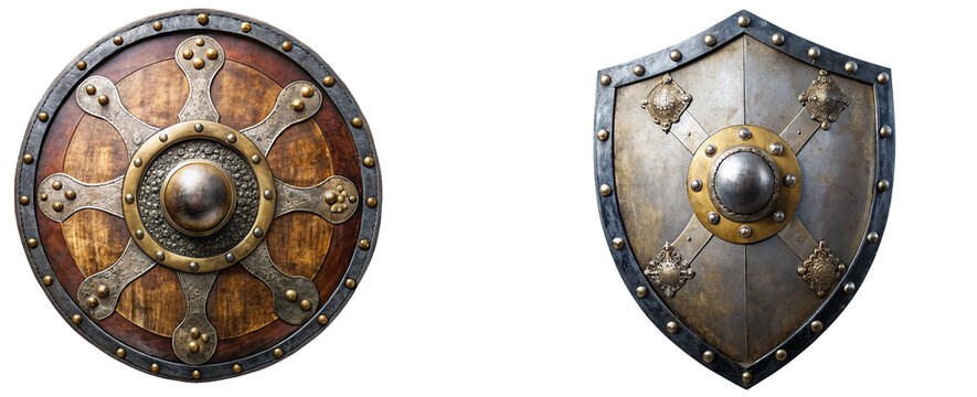 shield of warrior on transparent background, element remove background