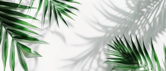White background with shadows of palm leaves, tropical feel for travel marketing visuals. White background with shadows of palm leaves, tropical feel for travel marketing visuals.