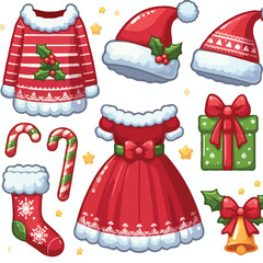 cute chrismas drees vector on white background