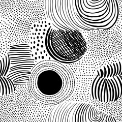 Abstract doodle circle pattern seamless