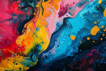 Vibrant abstract fluid art with bold colors