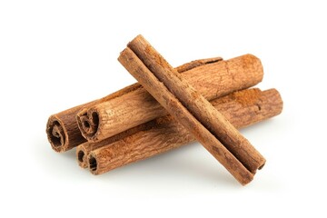 Isolated Cinnamon on White Background. Closeup of Cinnamon Stick - a Key Ingredient for Food, Dessert and Decoration