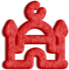 Mosque Red Fluffy Icon