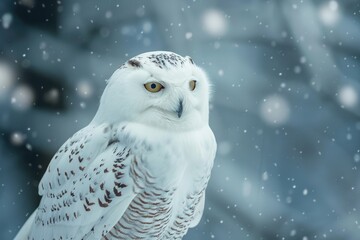 White Owl in a Snowy Forest: A Majestic Symbol of Magic and Beauty