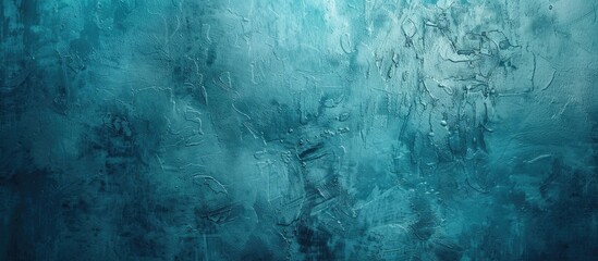 Abstract textured wall background in shades of blue and teal. - obrazy, fototapety, plakaty
