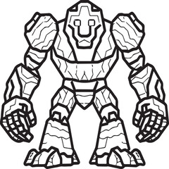 Golem coloring pages. Monster rock coloring pages