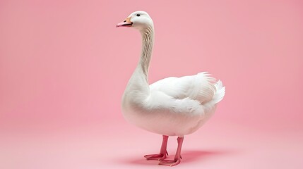 Endlessly goose charming on pink background