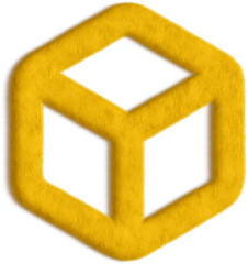 Cube Yellow Fluffy Icon