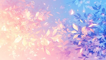 abstract background with colorful flowers, soft colors and dreamy atmosphere