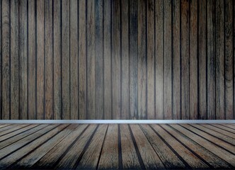 Wooden interior with light and shade as background